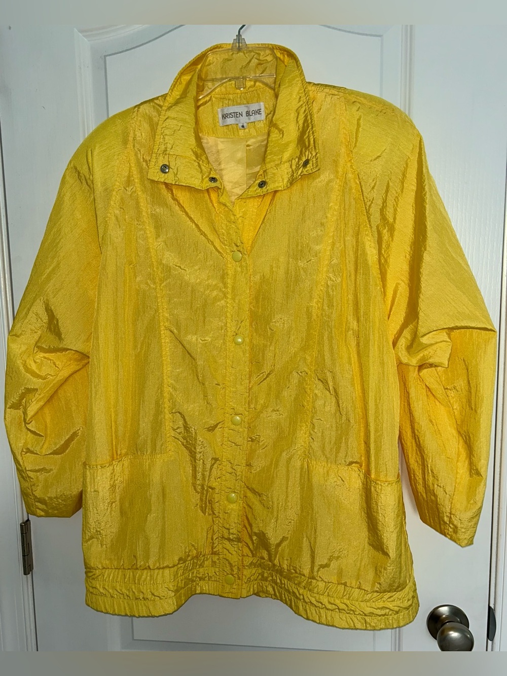 Vintage 90s Kristen‎ Blake Yellow Windbreaker ILGWU Union Made USA Jacket S